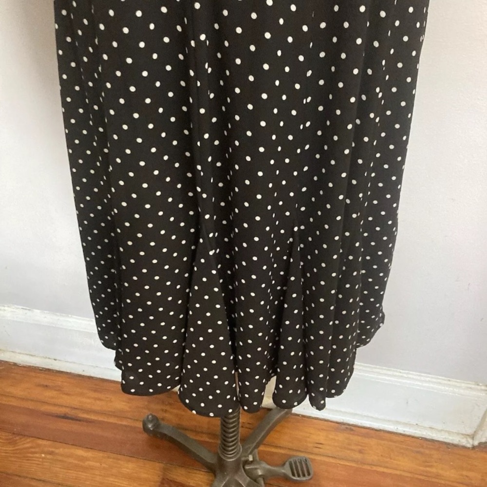 7-30 Talbots Black dress Polka Dot 2 Flutter Hem - Picture 4 of 4
